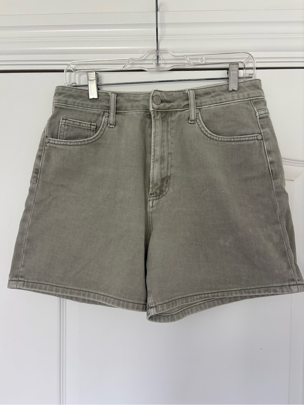 bohme Olive-Tone High-Rise Denim Shorts